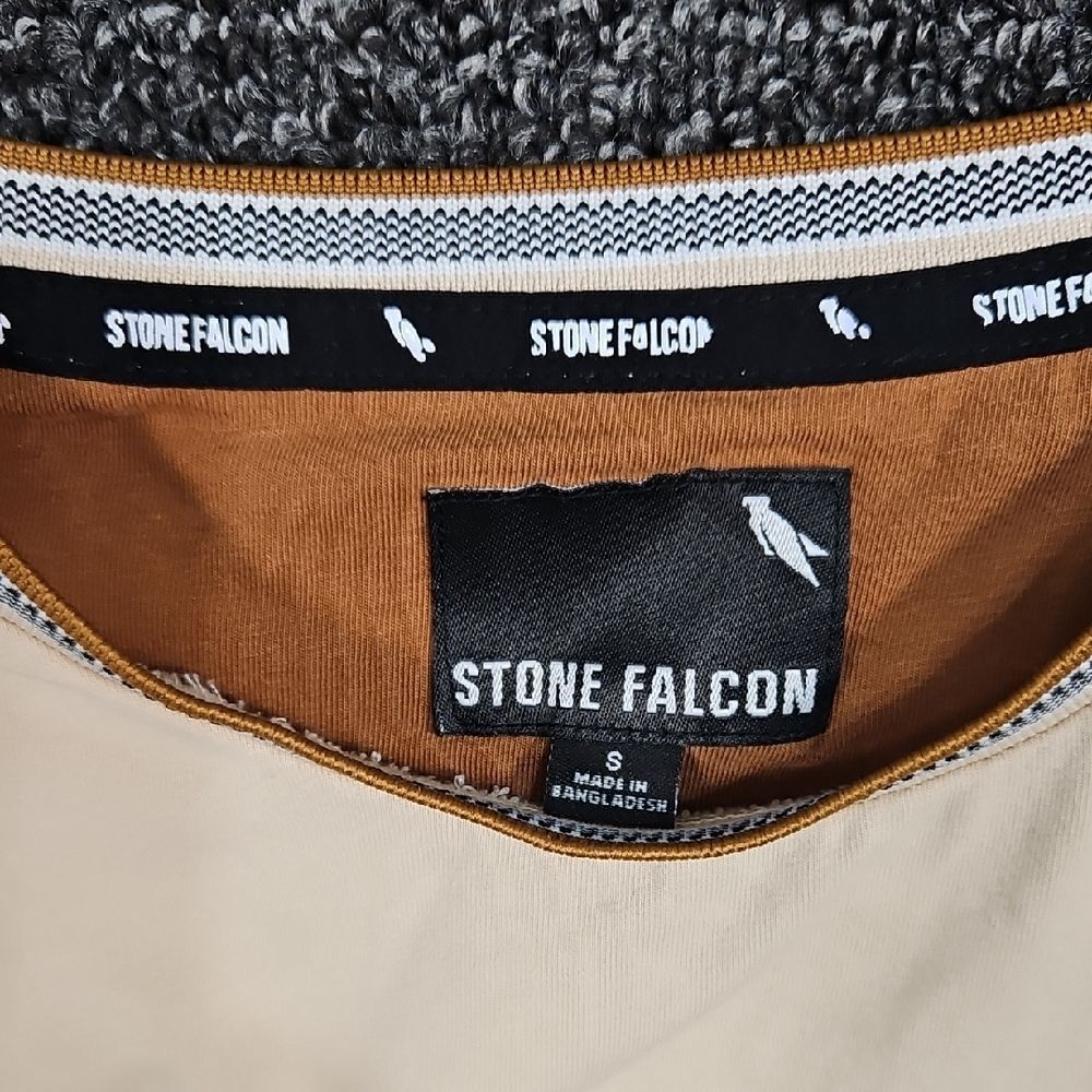 Stone Falcon Men's Beige Small T-Shirt - Picture 2 of 5